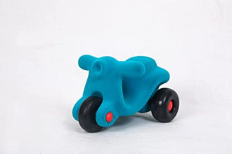 RUBBABU Scooter Made by Natural Rubber Safe & Soft Toy for Kids, Baby,Girl, Boy & Toddlers-Turquoise (H-13CM)