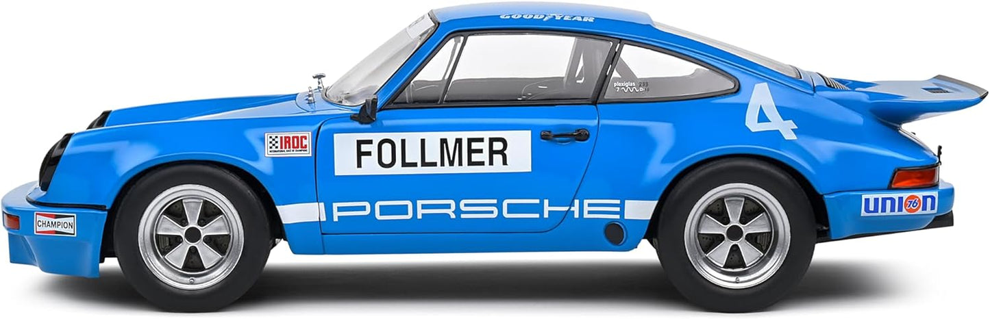 Solido 1:18 Porsche 911 IROC Blue 4 Follmer IROC Riverside 1974