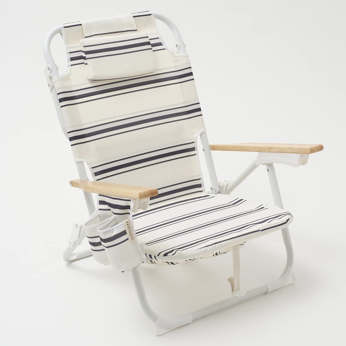 SunnyLIFE Teal Color Stripes Print Deluxe Beach Chair Casa FES