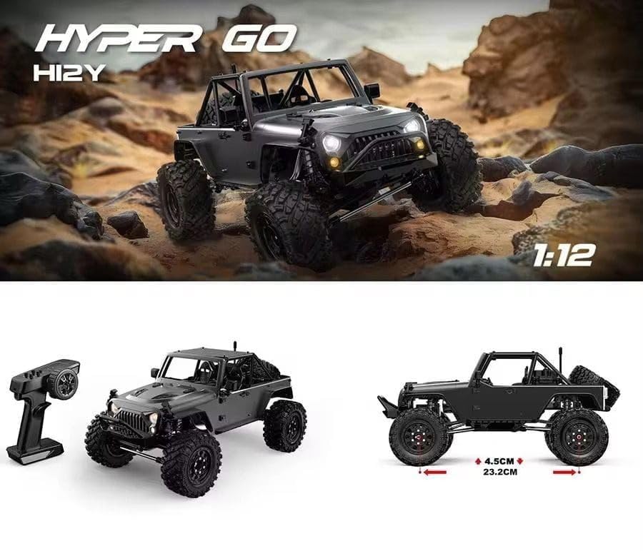MJX HYPER GO H12Y 1/12 2.4G 4WD 4CH Sensorless Brushless Motor RC Car Vehicle Model RTR - H12Y Titanium
