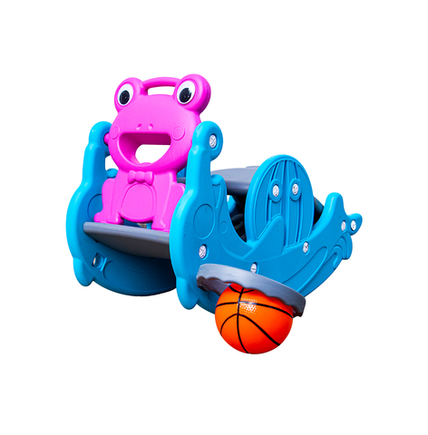OK PLAY 3 IN 1 SLIDE ALONG WITH ROCKER & BASKET BALL – EASY TO ASSEMBLE & USE. (1-7 YEARS)