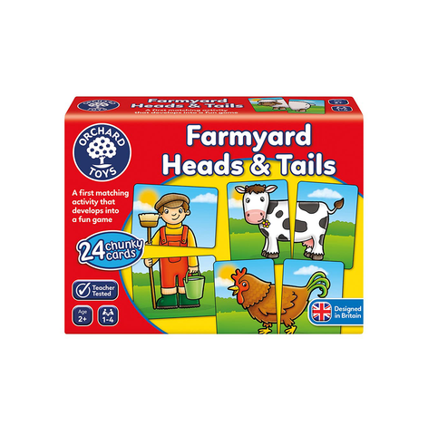 Orchard Toys Farmyard Heads and Tails, Activity Puzzle, Matching and Memory Board Game for Toddlers 18 Months to 3 Years, Party Gift for Preschool Kids, Teacher Tested, Educational