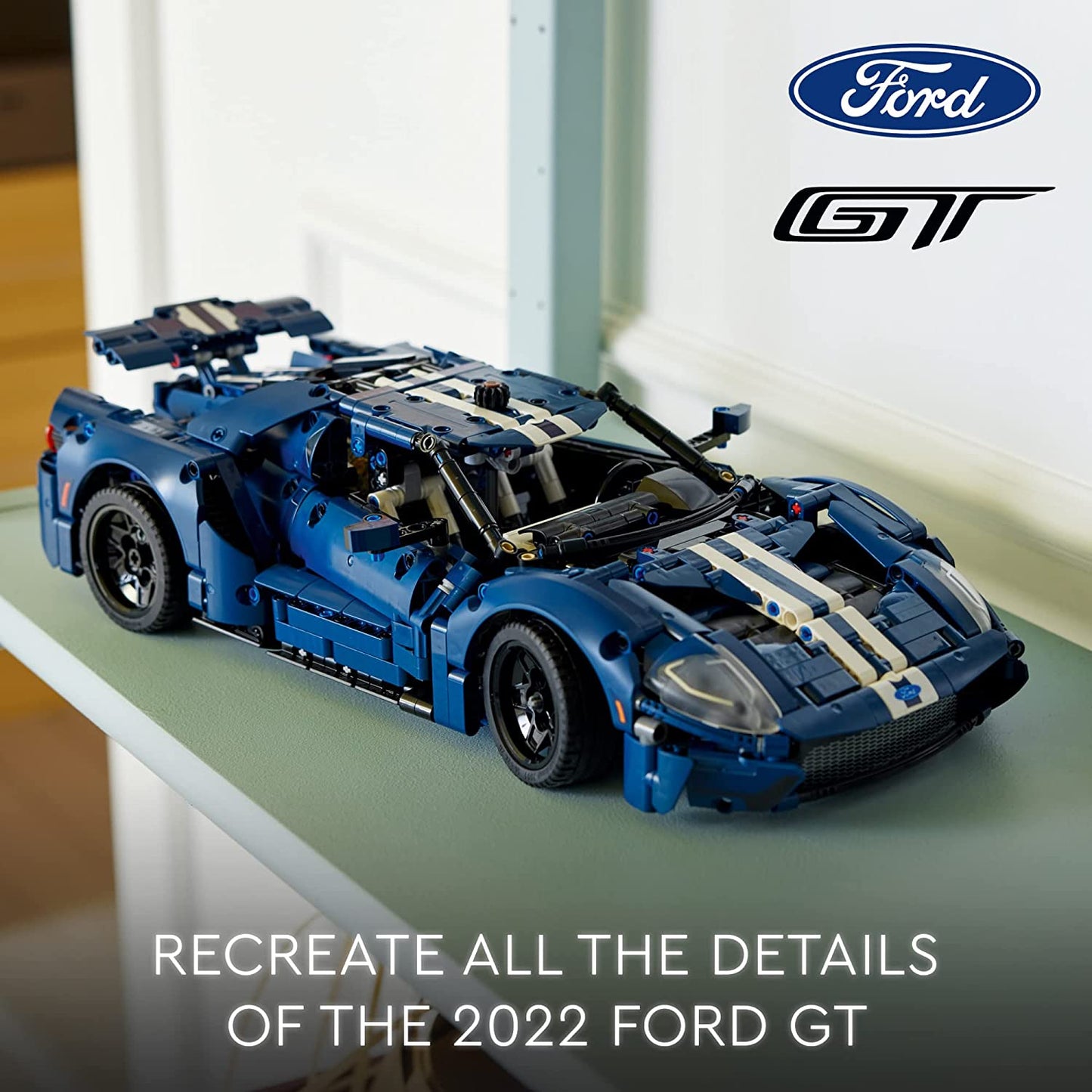LEGO Technic 2022 Ford GT 42154 Car Model Kit for Adults to Build, 1:12 Scale Supercar with Authentic Features, Collectible Set, Idea That Fuels Creativity and Imagination