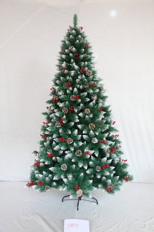 Nordic Luxury Christmas Tree with Pine Cones & Dense Real-Touch Foliage (Snow-Flocked)-10 feet