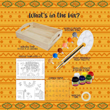 Kalakaram Paint Your Own Warli Art Serving Tray |DIY Serving Tray Painting for Adults and Kids Buy Painting Set/Kit for Kids | Craft DIY Kit for Kids, Mother and Artist | Traditional Painting Kits