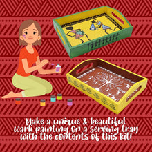 Kalakaram Paint Your Own Warli Art Serving Tray |DIY Serving Tray Painting for Adults and Kids Buy Painting Set/Kit for Kids | Craft DIY Kit for Kids, Mother and Artist | Traditional Painting Kits