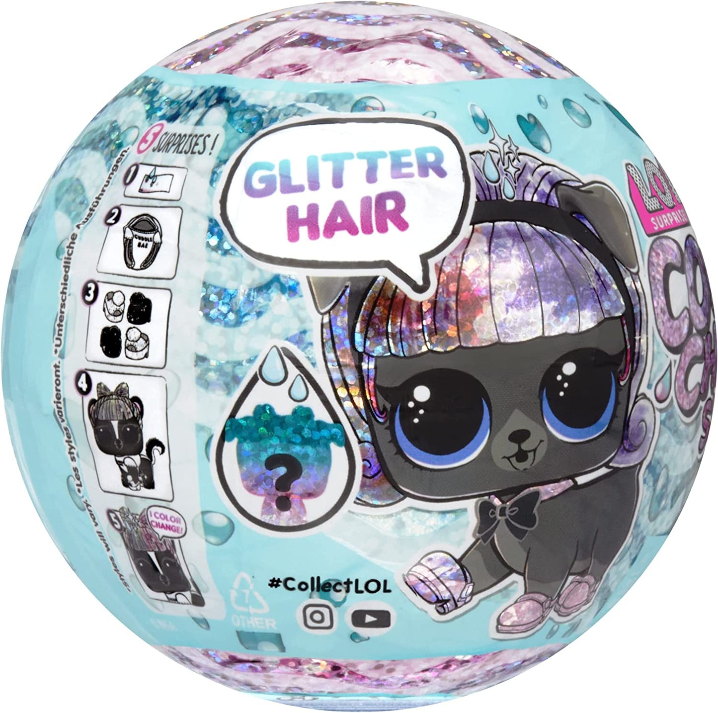 LOL Surprise Glitter Color Change Pets with 5 Surprises- Collectible Pet Including Glittery Accessories, Holiday Toy, Great Gift for Kids Girls Boys Ages 4 5 6+ Years Old