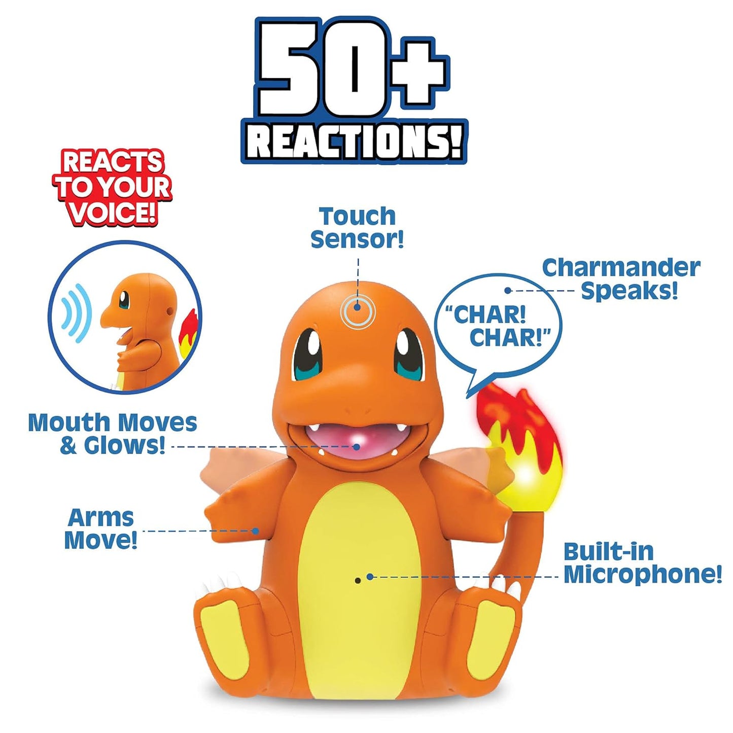 Pokemon Electronic & Interactive My Partner Charmander- Reacts to Touch & Sound, Over 50 Different Interactions with Movement and Sound - Charmander Dances, Moves & Speaks - Gotta Catch ‘Em All