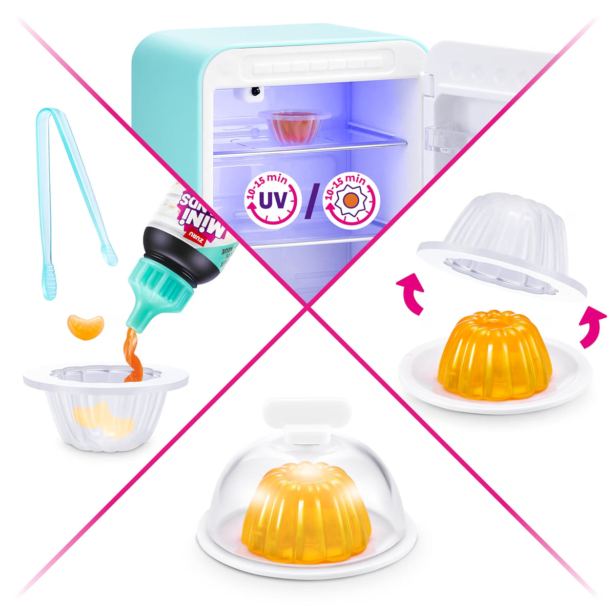 ZURU Mini Brands Fill The Fridge Playset with UV Light | Mini Collectible Fridge Toy for Kids 8+