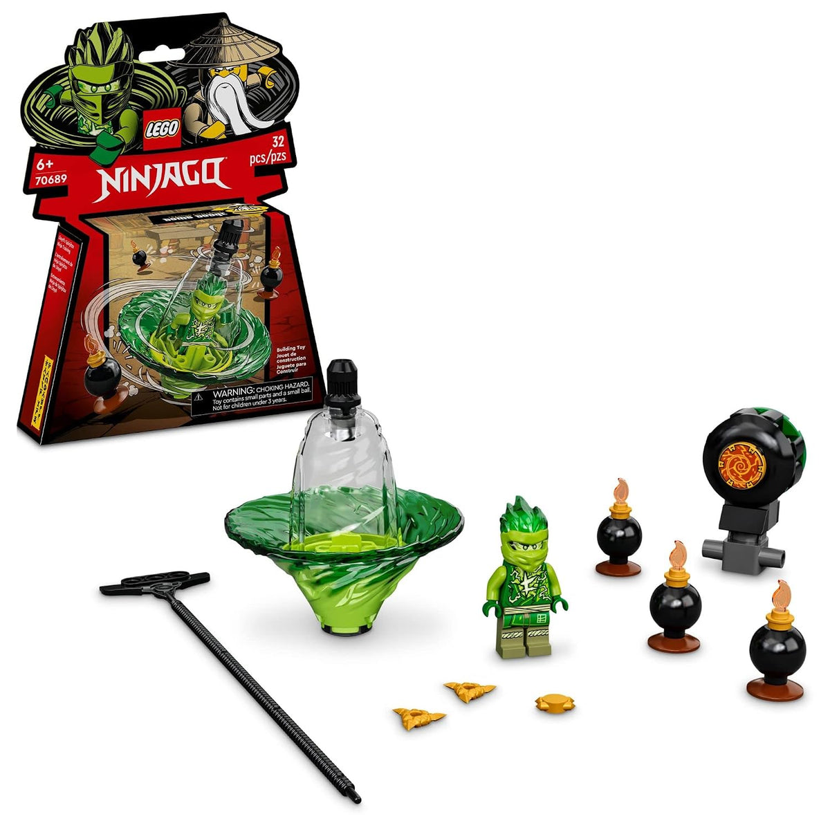 LEGO NINJAGO 70689 Lloyd’s Spinjitzu Ninja Training Spinner Set, 32 Pieces, 6+