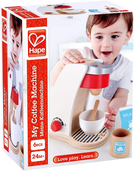 Hape Wooden White Coffee Maker Kitchen Set