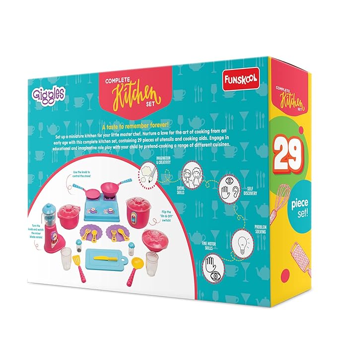 Giggles Complete Kithcen Playset, Realistic Pretend Cooking Toy for Kids (PACK OF 6)