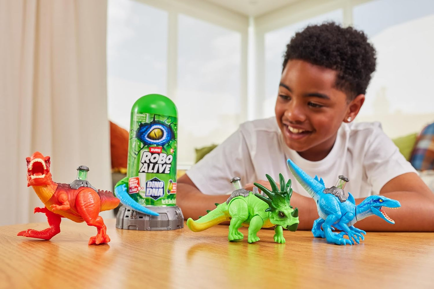 ROBO ALIVE Dino DNA from ZURU, Double Bright DNA, 3+ Years (T-Rex)