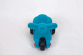 RUBBABU Scooter Made by Natural Rubber Safe & Soft Toy for Kids, Baby,Girl, Boy & Toddlers-Turquoise (H-13CM)