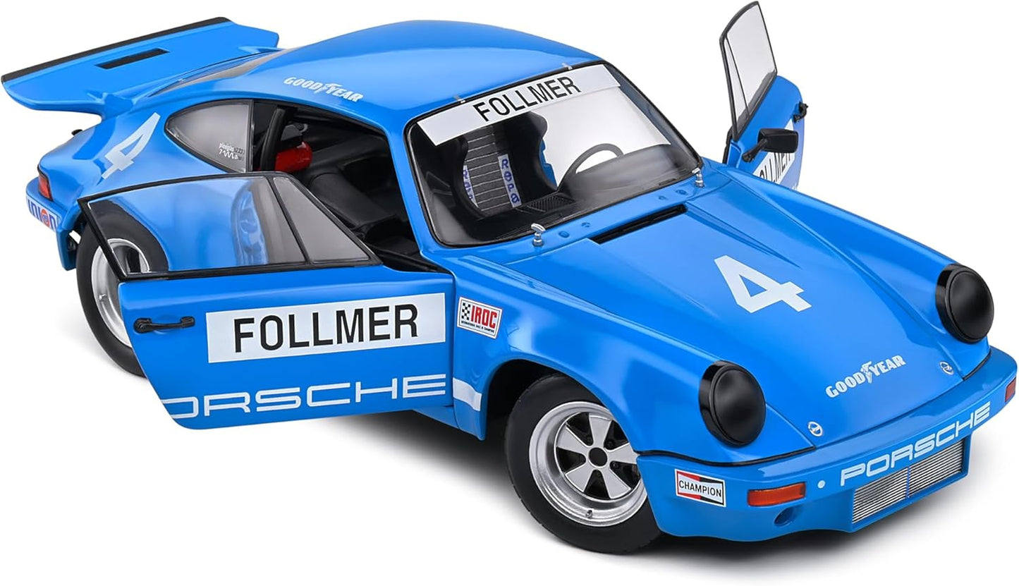 Solido 1:18 Porsche 911 IROC Blue 4 Follmer IROC Riverside 1974