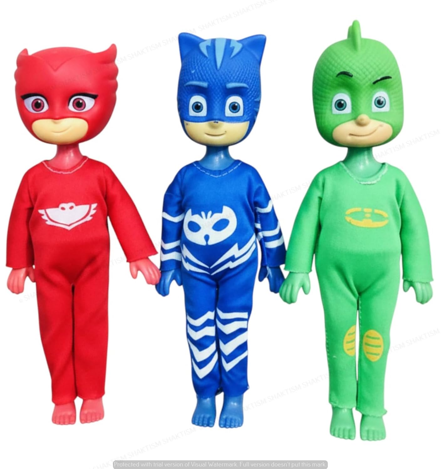PJ Mask Cartoon Superhero Doll Action Figure Toy Set with 3 Hero Characters, Ages 3+