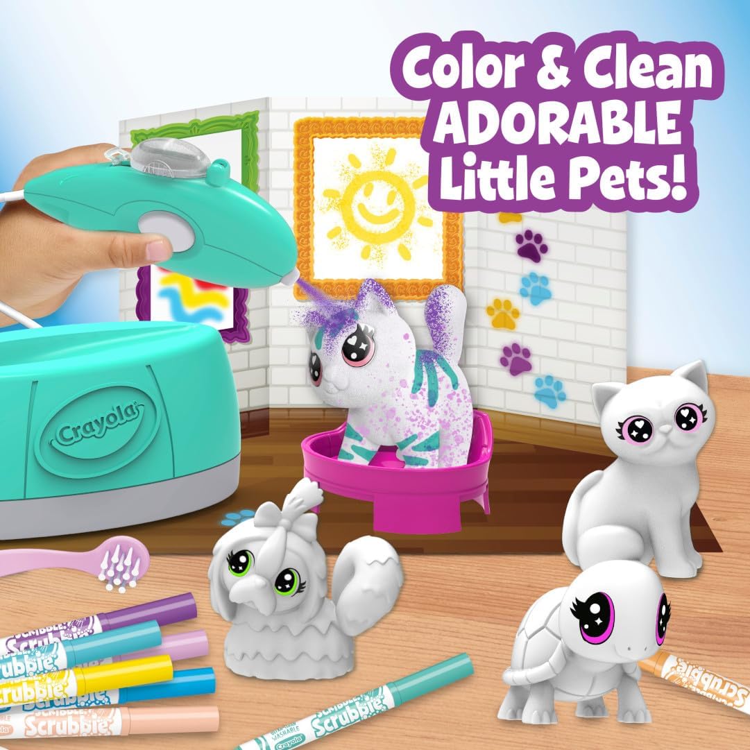 Crayola Scribble Scrubbie Pets Spray Boutique, Airbrush Art Set for Kids