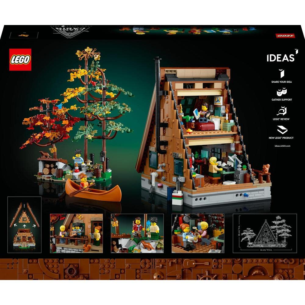 LEGO Ideas A-Frame Cabin 21338 Building Kit for Adults (2,082 Pieces), Multi Color