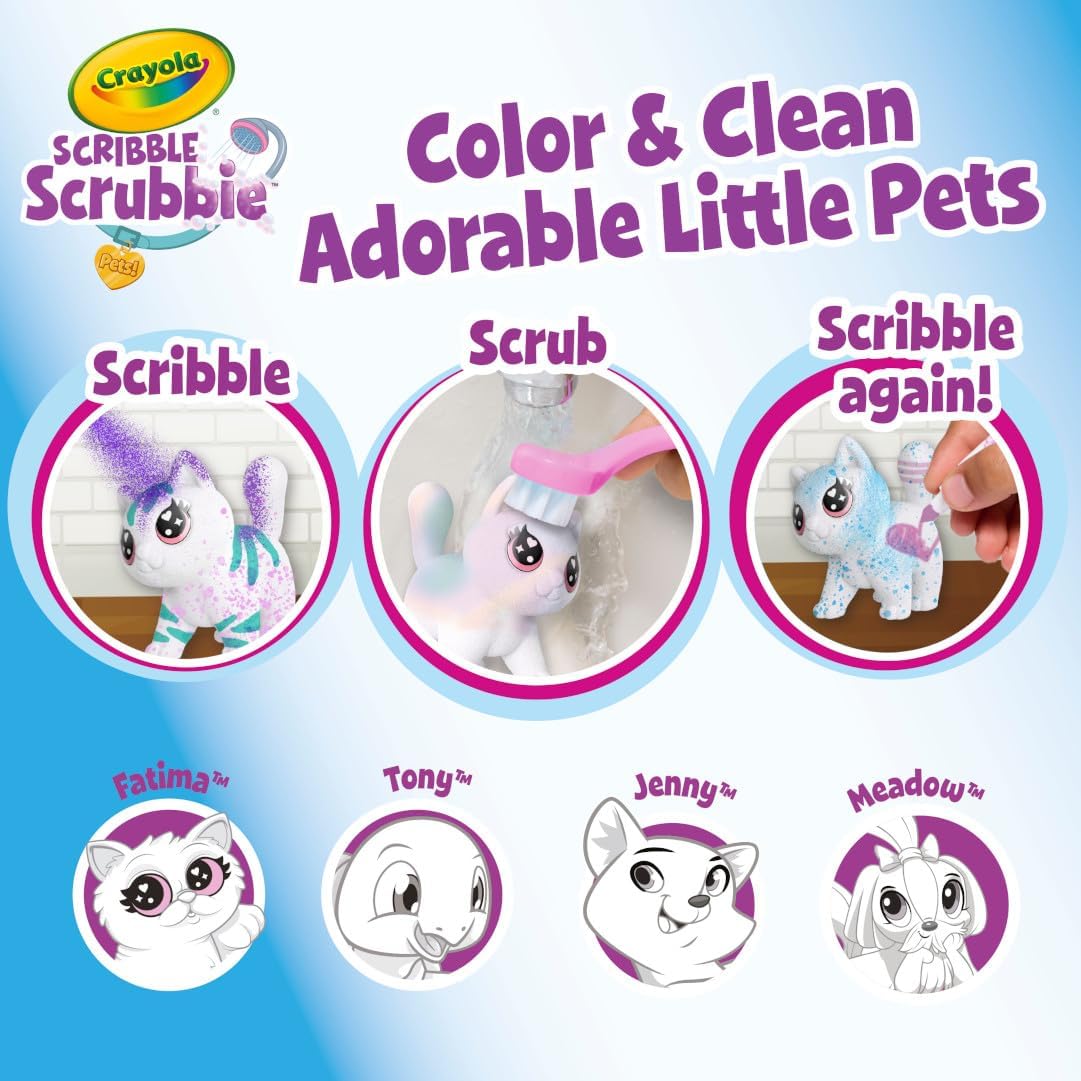 Crayola Scribble Scrubbie Pets Spray Boutique, Airbrush Art Set for Kids