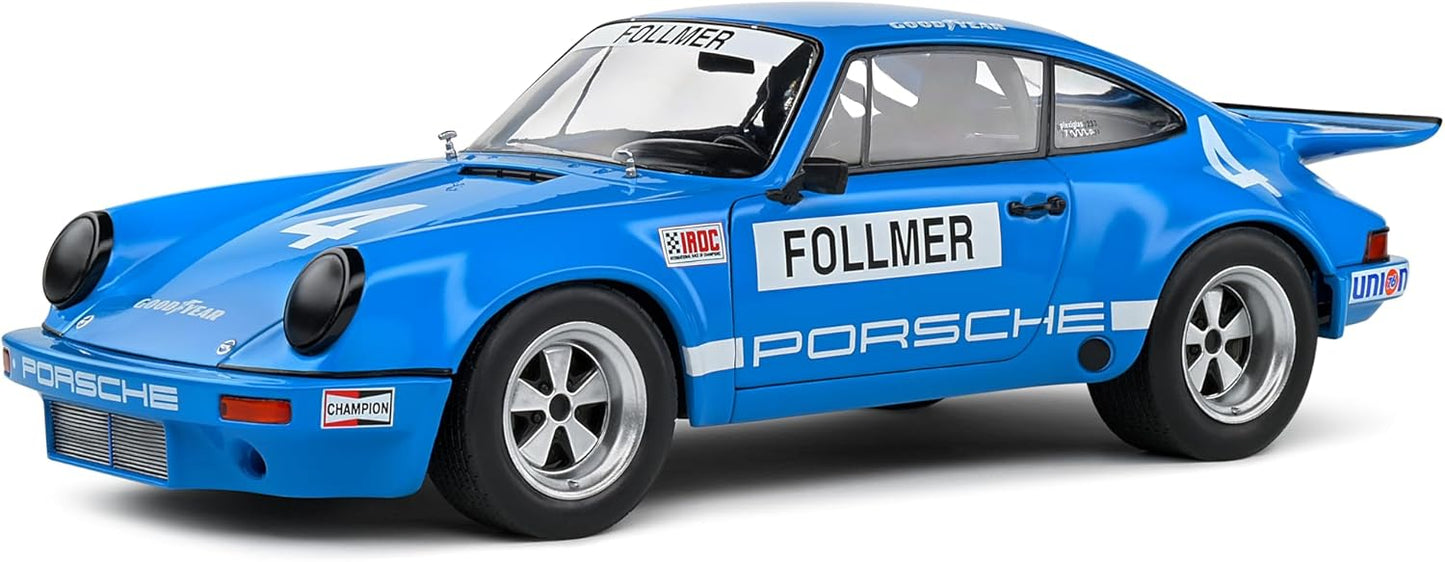 Solido 1:18 Porsche 911 IROC Blue 4 Follmer IROC Riverside 1974