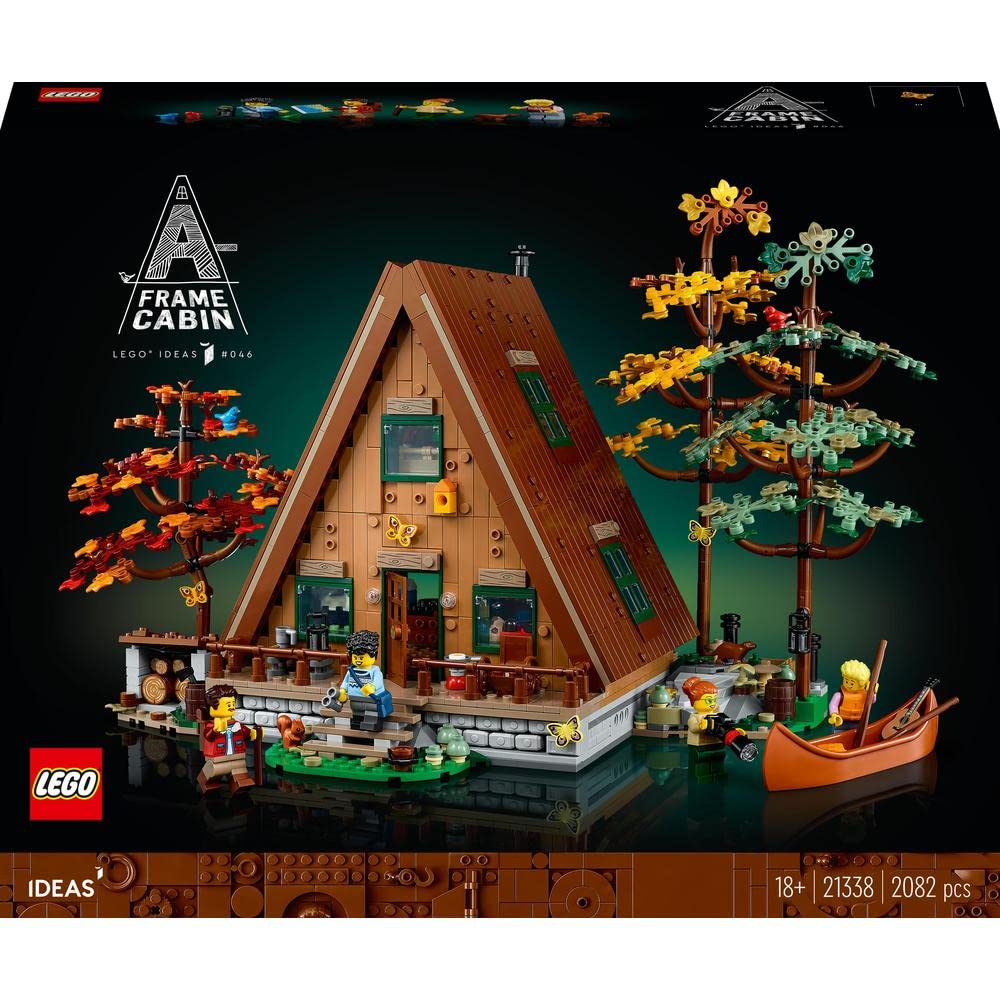 LEGO Ideas A-Frame Cabin 21338 Building Kit for Adults (2,082 Pieces), Multi Color