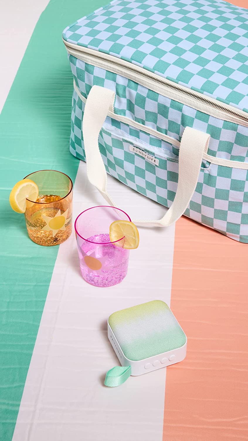 SUNNYLiFE Blue Color Canvas Cooler Bag Jardin Ocean