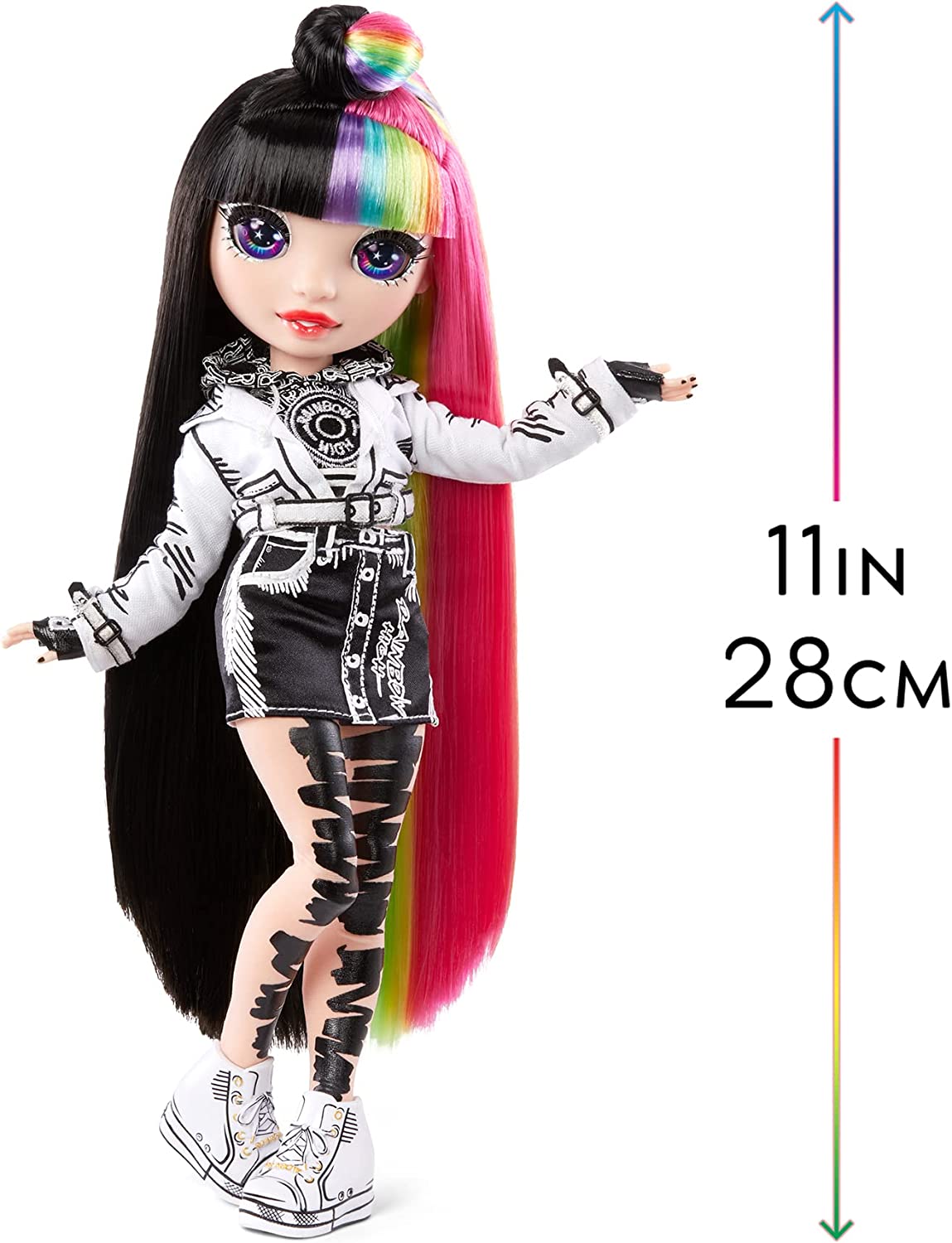 Rainbow High 2021 Jett Dawson Collector Fashion Doll with Black and Rainbow Hair, 2 Designer Outfits to Mix & Match Accessories, Gift for Kids & Collectors, Toys for Kids Ages 6 7 8+ to 12 Years