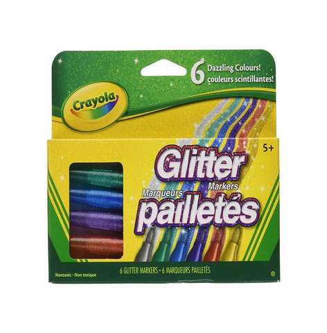 Crayola Glitter Markers. 6 Dazzling Colour