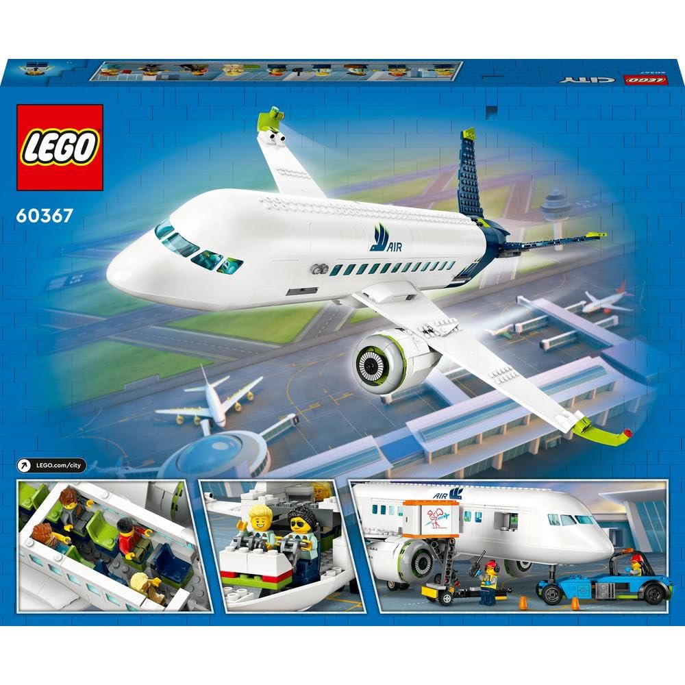 LEGO City Passenger Airplane 60367 Building Toy Set (930 Pieces)