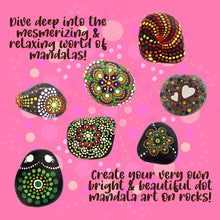 Kalakaram Paint Your Own Dot Mandala Art Rocks, Dot Mandala Stone Art Utility Box Painting Kit, DIY Painting Craft Kit for Kids and Adults, Gifts for Girls, 3 Large Rocks, All Tools and Paints, Multicolor