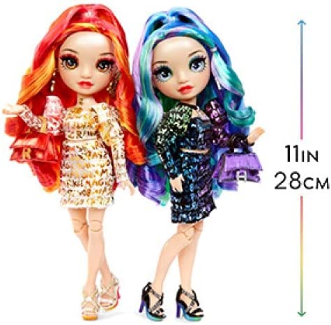 Rainbow High Special Edition Twin (2-Pack) Laurel & Holly De'Vious Fashion Dolls, Multicolor Designer Metallic Outfits, Gift for Kids and Collectors, Toys for Kids Ages 6 7 8+ to 12 Years Old