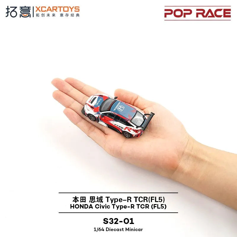 POP Race 1/64 S32-01 Honda Civic Type-R TCR(FL5) Alloy Car Model Car