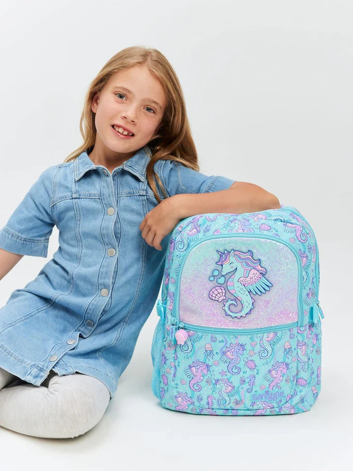 Smiggle Classic Kids Backpack - SeaHorse