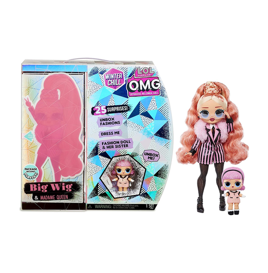 L.O.L. Surprise! O.M.G. Winter Chill Big Wig Fashion Doll & Madame Queen Doll with 25 Surprises