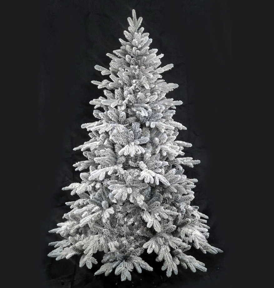White spruce Luxury Full Snow Flocked Christmas Tree – Ultra Dense, Real-Touch Winter Pine