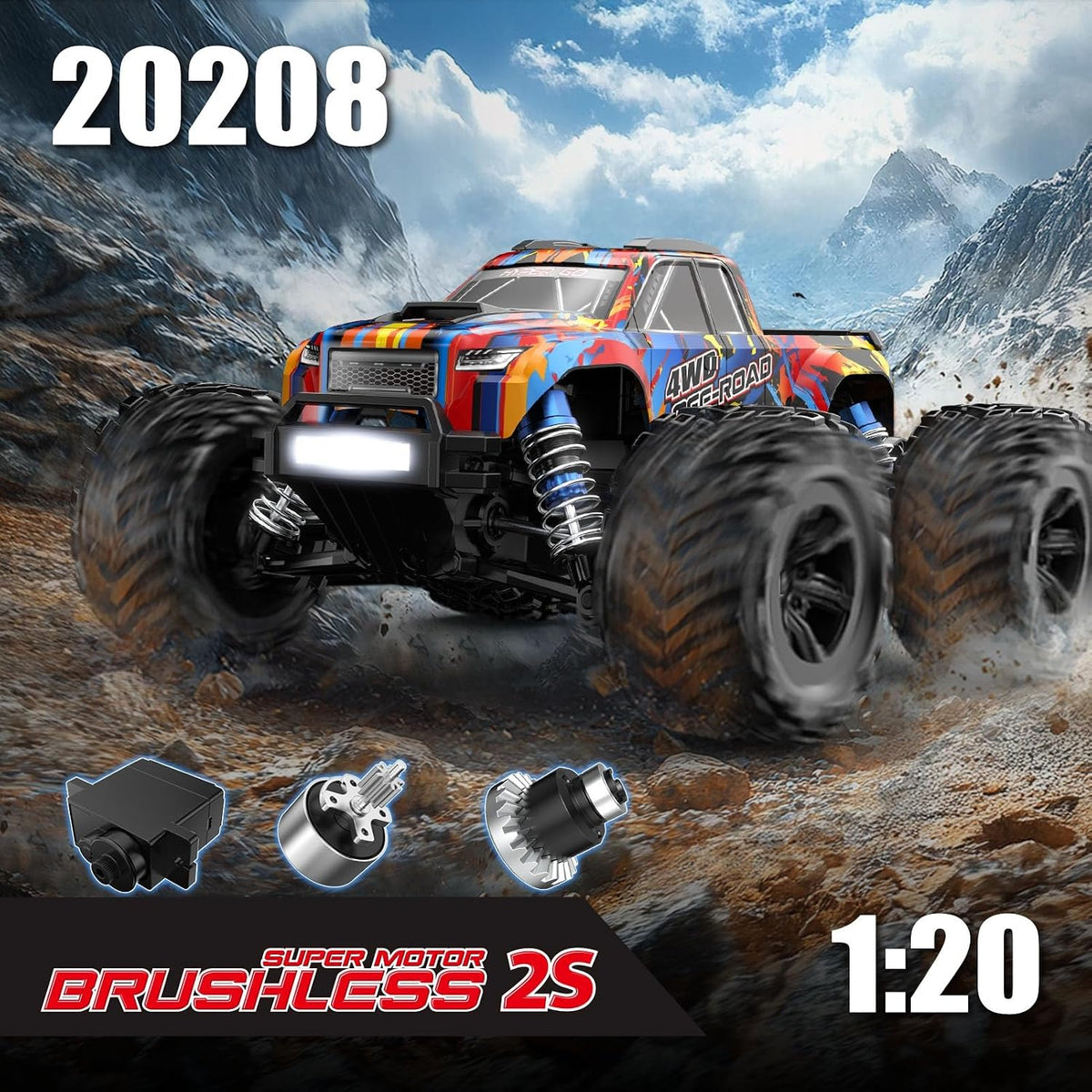 Fenamx MJX Hyper Go 20208 1:20 Scale 4WD Brushless RC Car