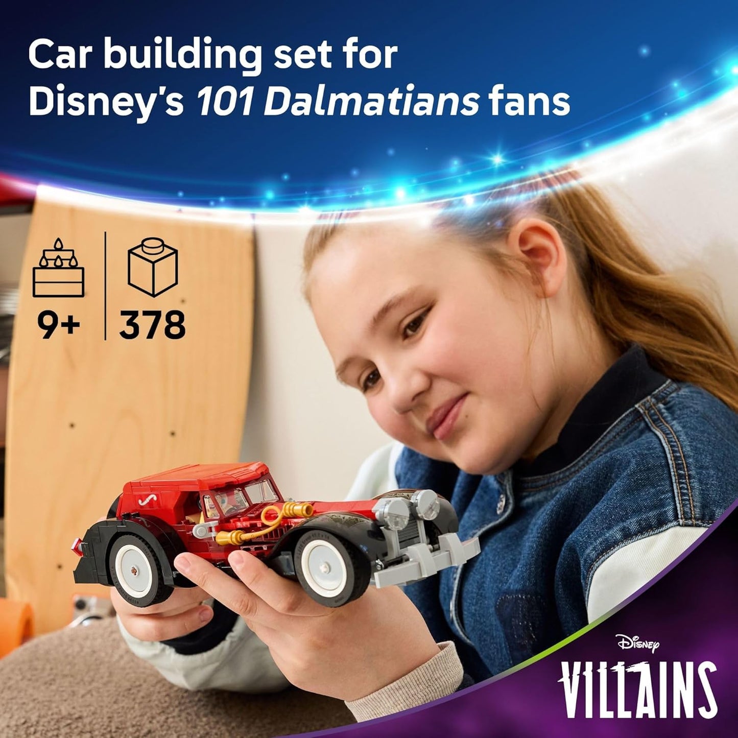 LEGO Disney Cruella De Vil’s Car Building Toy - 101 Dalmations Pretend Play Vehicle Building Set