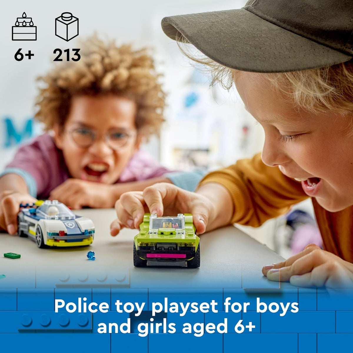 LEGO City 60415 Police Car & Muscle Car Chase Building Set, 213 Pieces, 6+