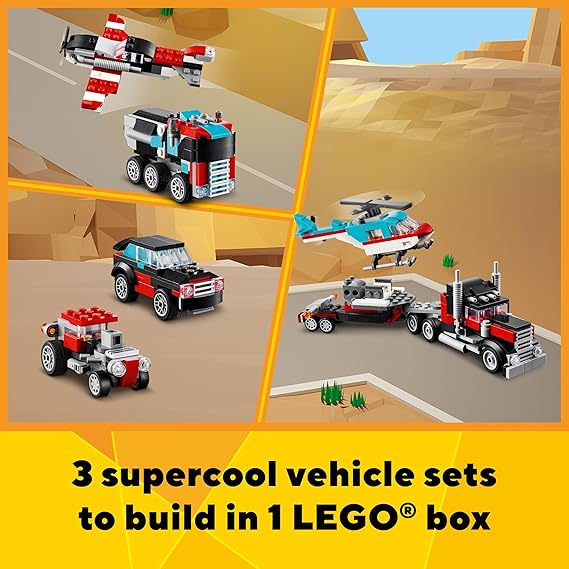 LEGO Creator Flatbed Truck with Helicopter Vehicle 31146