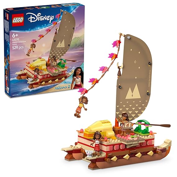 LEGO ǀ Disney Moana’s Adventure Canoe Fantasy Toy Model Kit 43270