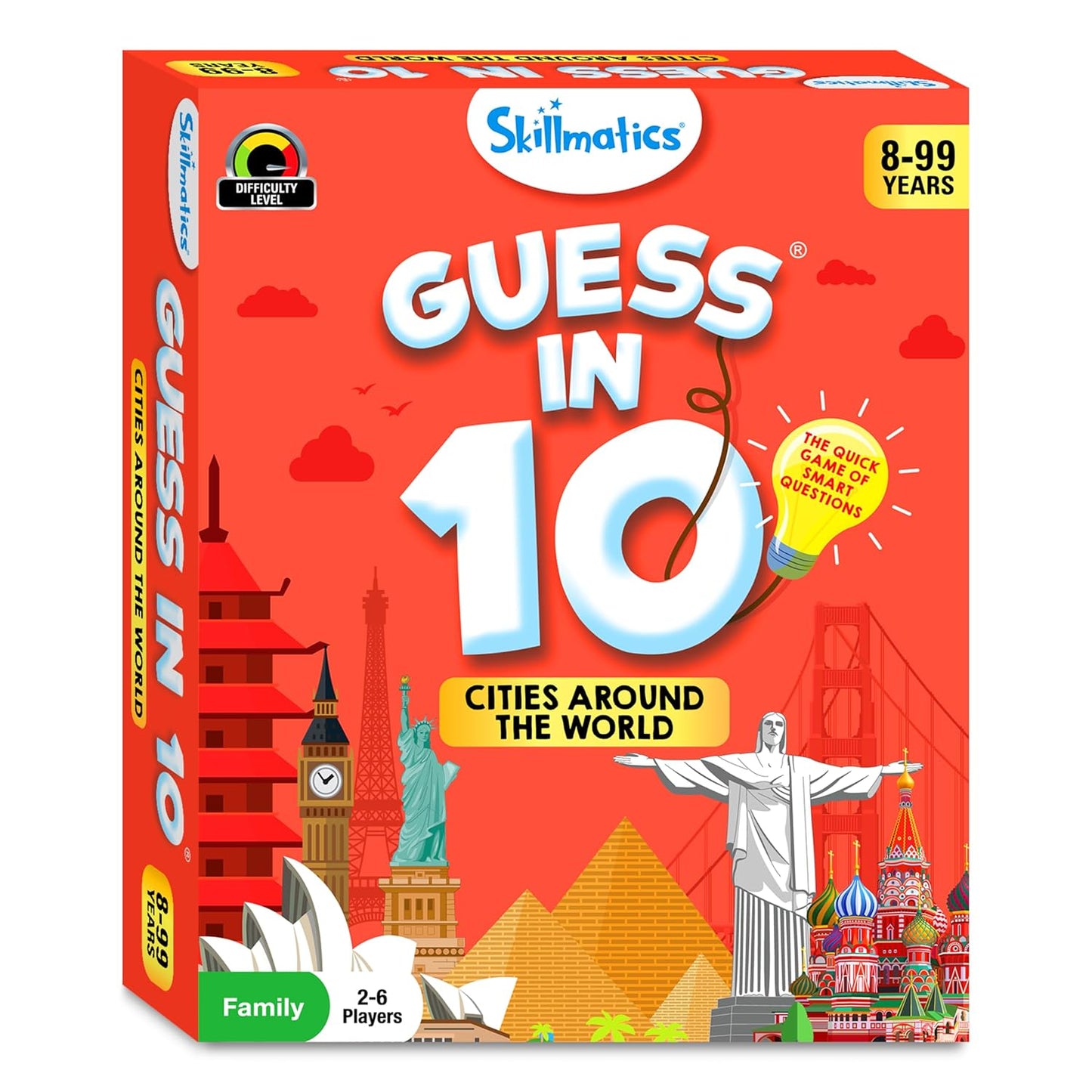 Skillmatics Card Game - Guess in 10 Cities Around the World, Gifts for 8 Year Olds and Up, Quick Game of Smart Questions, Fun Family Game(PACK OF 5)
