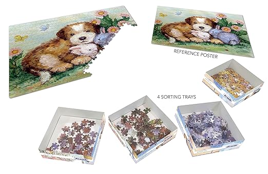 Frank Puppy and Rabbits 500 Piece Jigsaw Puzzle for Adults