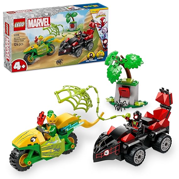LEGO Marvel Spin and Electro Dinosaur Vehicle Chase 11198
