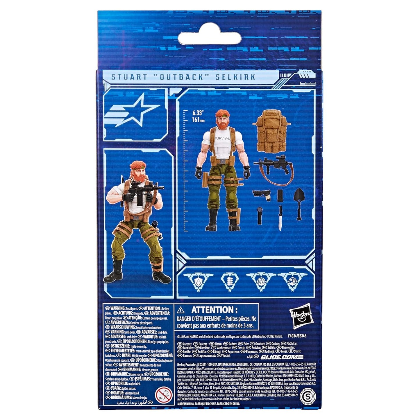 G.I. Joe Classified Series Stuart Outback Selkirk Action Figure 63 Collectible Premium Toy with Accessories 6-Inch-Scale Custom Package Art