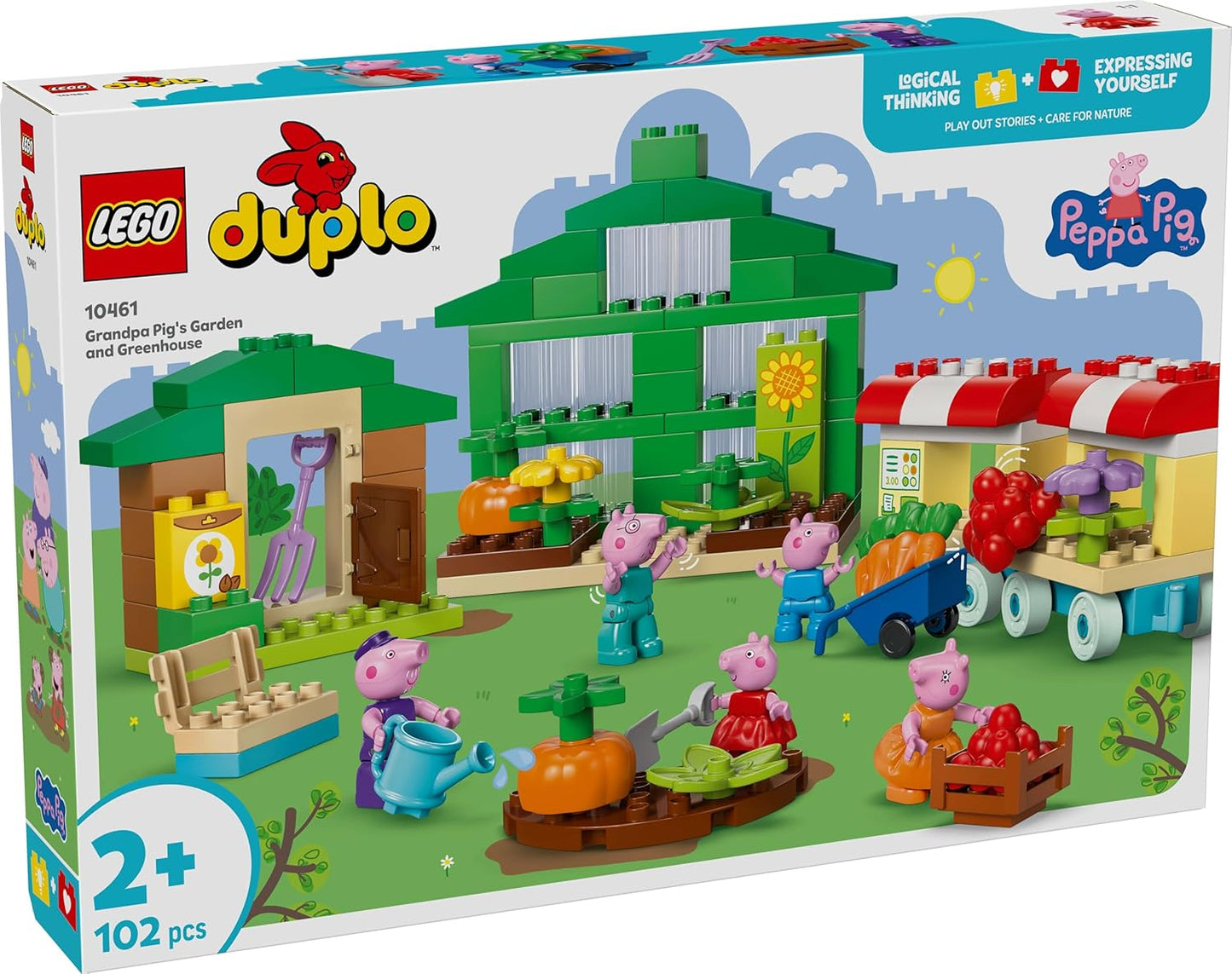 LEGO DUPLO Peppa Pig Grandpa Pig’s Garden and Greenhouse Building Set 10461 Building Blocks Toys