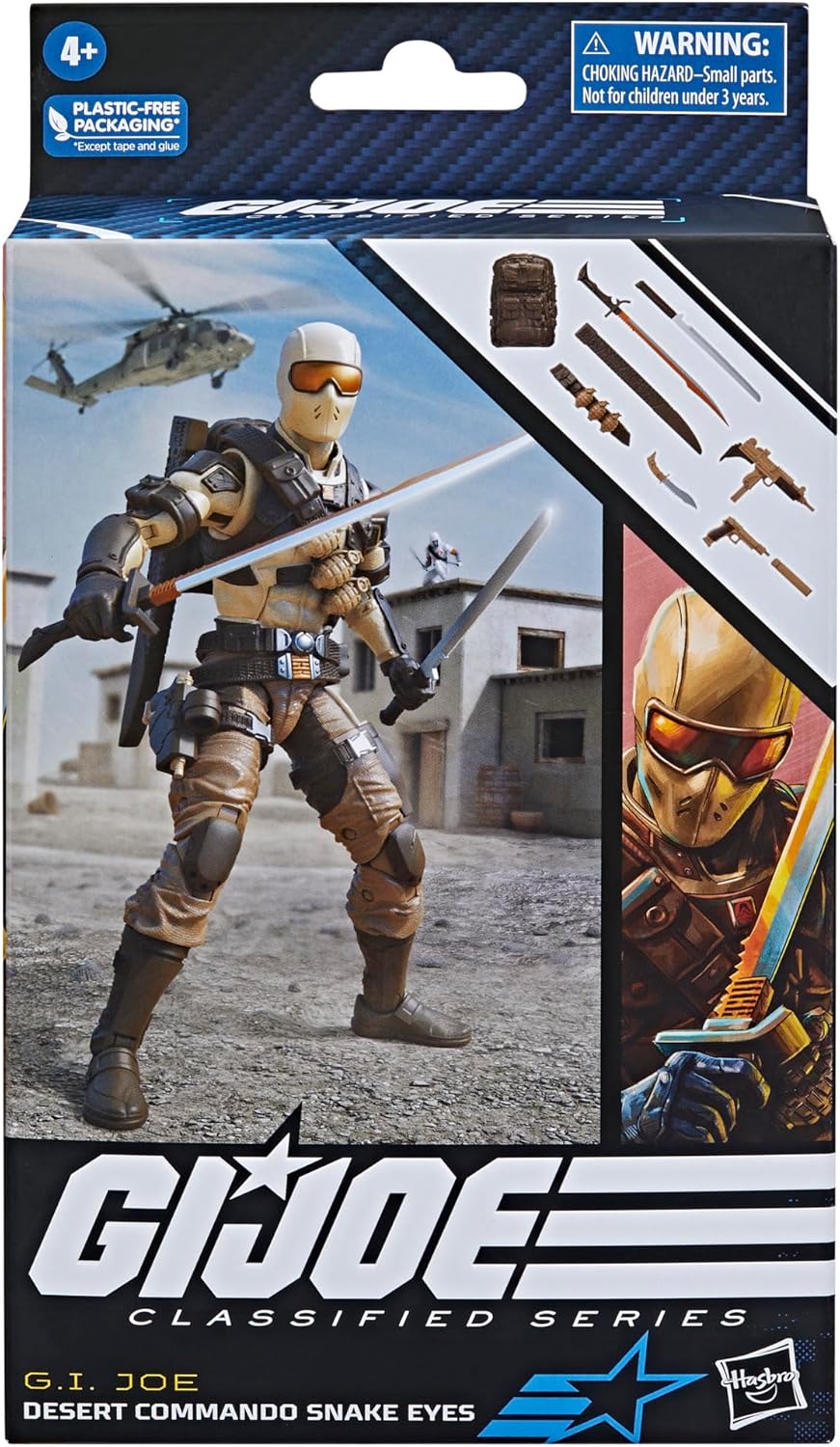 G.I. Joe Classified Series Desert Commando Snake Eyes, Collectible G.I. Joe Action Figures, 92, 6-Inch Action Figures for Boys & Girls, with 9 Accessories