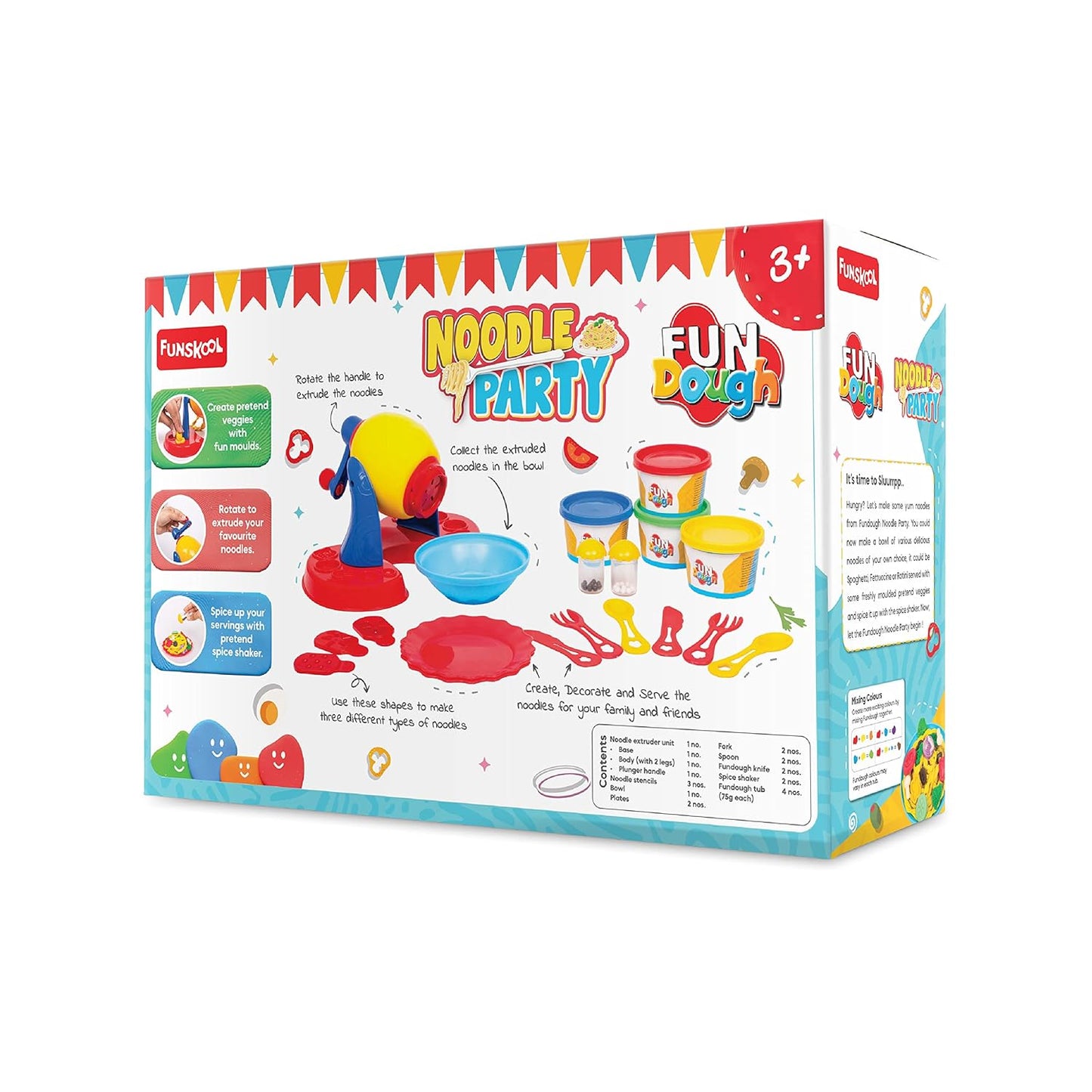 Fundough Noodle Party, Play Set for Kid (PACK OF 6)