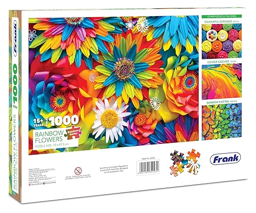 Frank Rainbow Flowers Jigsaw Puzzle for Adults | 1000 Piece Jigsaw