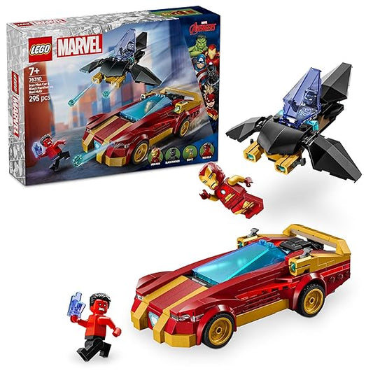 LEGO Marvel Iron Man Car & Black Panther vs. Red Hulk 76310