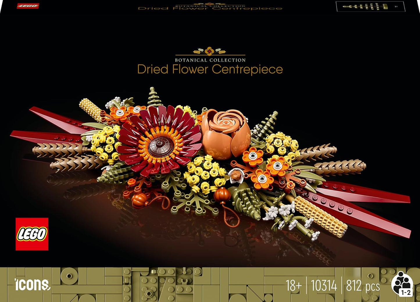 LEGO Icons Dried Flower Centrepiece 10314 Building Kit (812 Pieces)|Multicolor